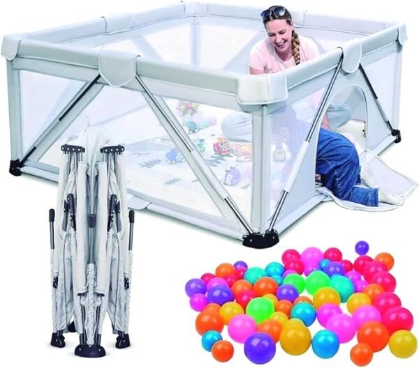 Corral para bebé para interiores y exteriores con pelotas de plástico