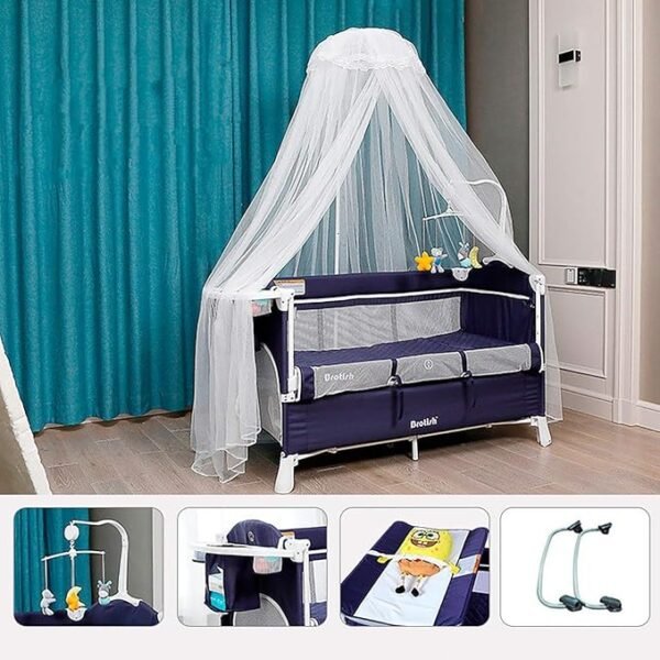 Cuna colecho para bebé con mosquitero portátil y ajustable