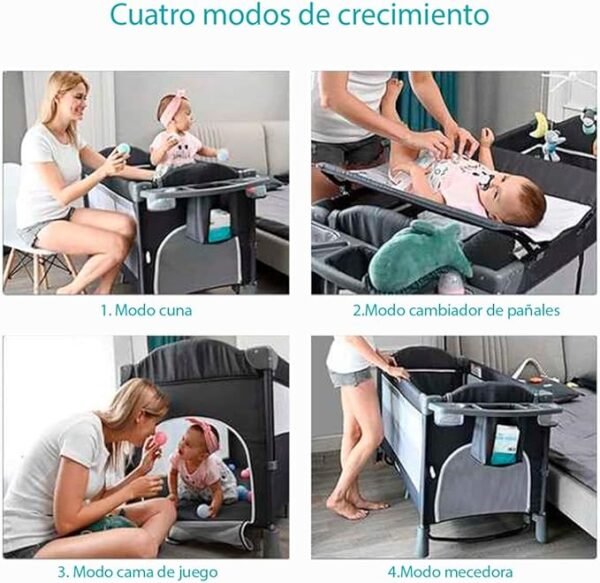 Cuna colecho para bebé con mosquitero portátil y ajustable