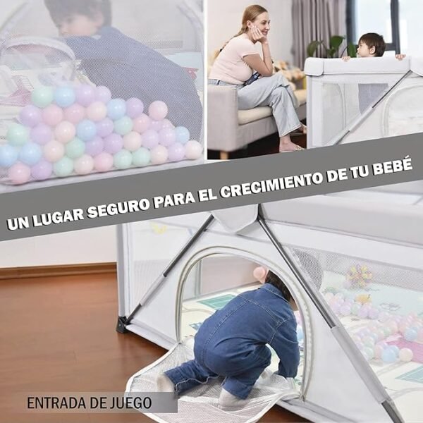 Corral para bebé para interiores y exteriores con pelotas de plástico