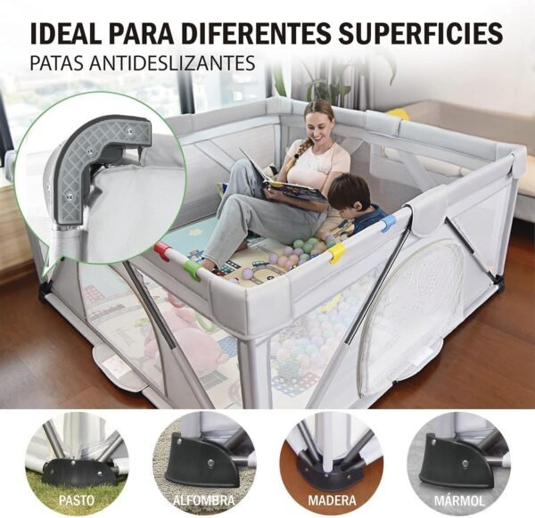 Corral para bebé para interiores y exteriores con pelotas de plástico