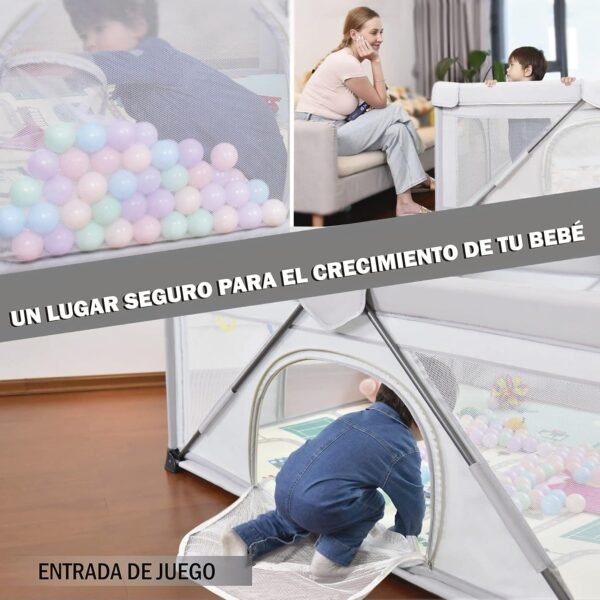 Corral para bebé para interiores y exteriores con pelotas de plástico