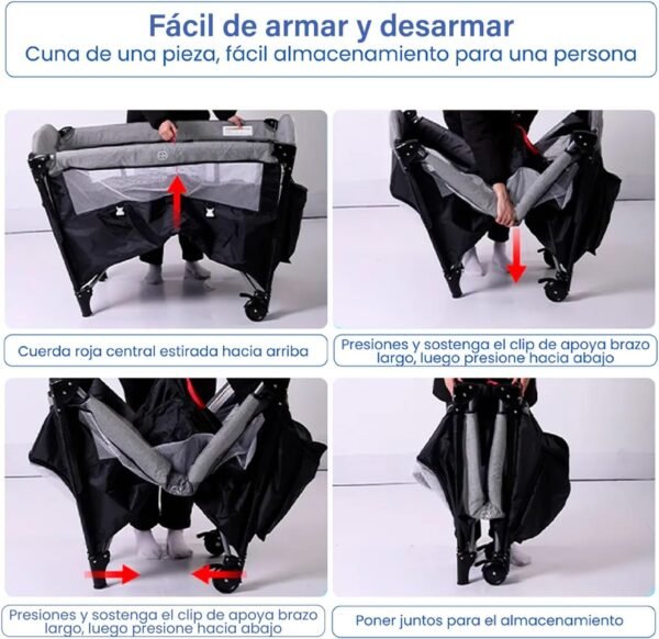 Cuna colecho para bebé con mosquitero portátil y ajustable