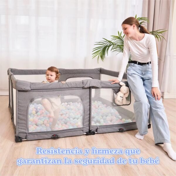 Corral para bebé, corral para bebé plegable, portátil y fácil de instalar para interiores y exteriores, corral grande