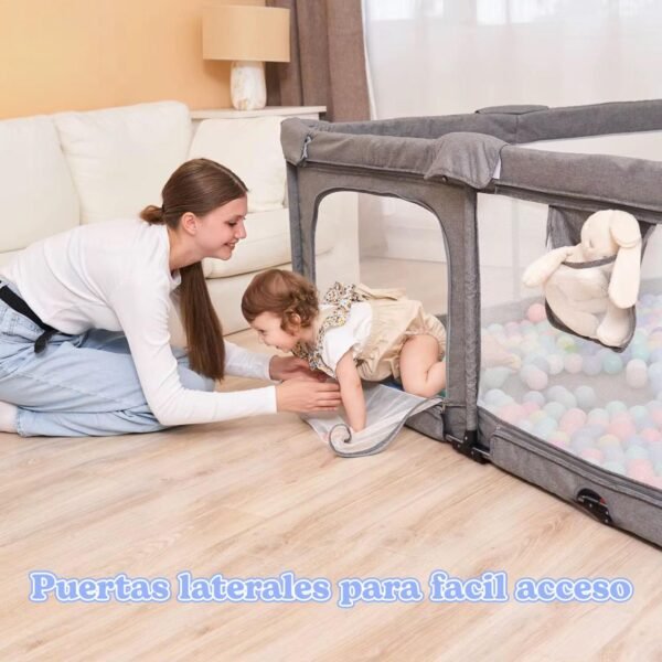 Corral para bebé, corral para bebé plegable, portátil y fácil de instalar para interiores y exteriores, corral grande