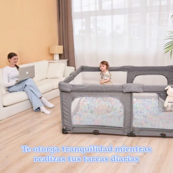 Corral para bebé, corral para bebé plegable, portátil y fácil de instalar para interiores y exteriores, corral grande