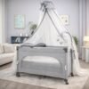 Pekids Cuna para bebé, Cuna colecho, con mosquitero Cama de bebé, portátil, Ajustable, versátil, Varios Modos de Uso, inversión a Largo Plazo (Gris Claro, 125 * 65 * 78 cm)